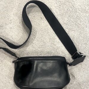 Black Leather Crossbody Bag